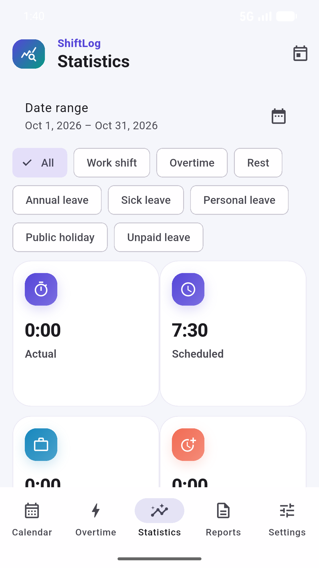 ShiftLog hours and reports